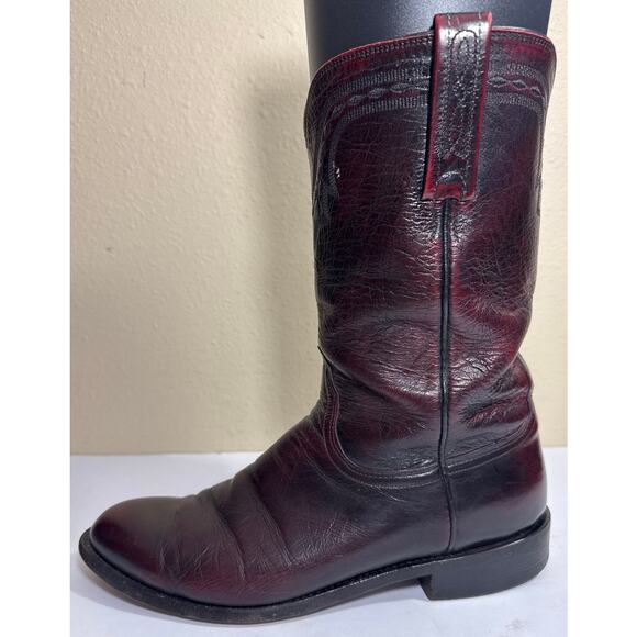 Lucchese 2000 Black Cherry T001202 Mid Calf Leather Western Boots Size 8.5 D main image 4